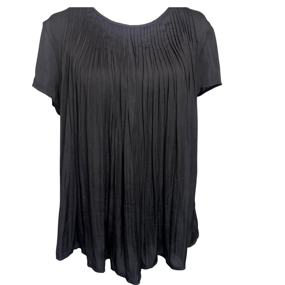 Dolan Anthropologie Black Pleated Blouse —‎ Size M
